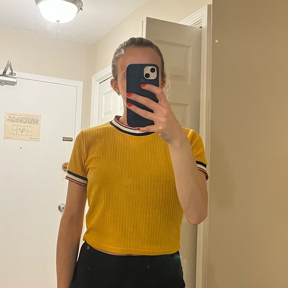 cropped short-sleeve sweater